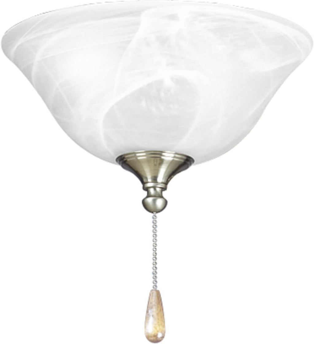 Progress Lighting 2-Light Ceiling Fan Light Kit for AirPro Collection Ceiling Fans, Classic Tranisitonal Style with Alabaster Style Glass Bowl, Includes 2 LED Light Bulbs and Finials in 5 Colors