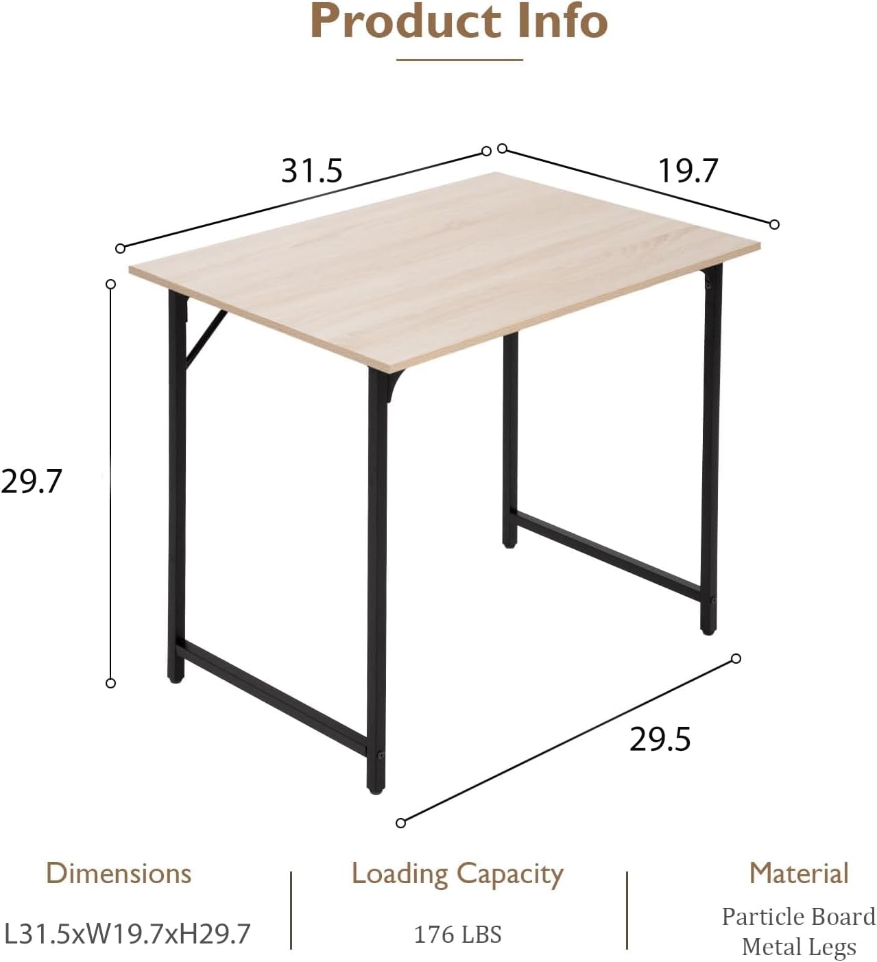 BestOffice Computer Desk,Home Office Desk, Modern Simple Style for Home Office Study Writing (Black, 47 inch)