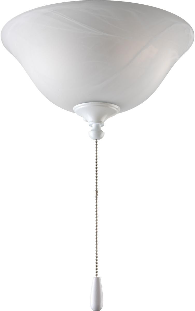 Progress Lighting 2-Light Ceiling Fan Light Kit for AirPro Collection Ceiling Fans, Classic Tranisitonal Style with Alabaster Style Glass Bowl, Includes 2 LED Light Bulbs and Finials in 5 Colors