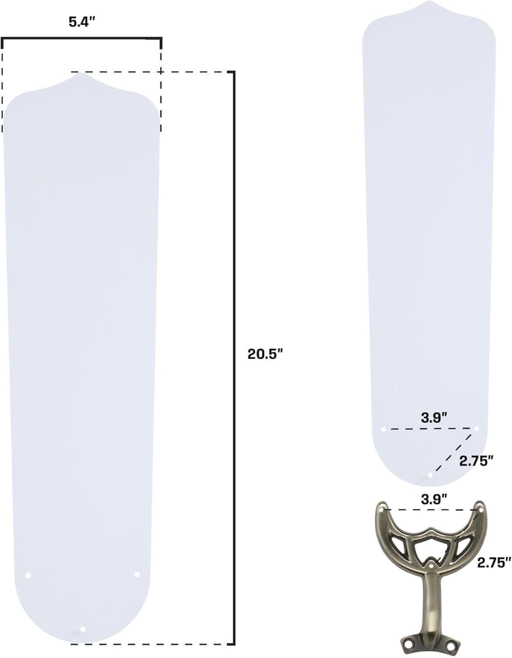 Westinghouse Lighting 20.5-Inch Replacement Fan Blades for 52-Inch Ceiling Fans