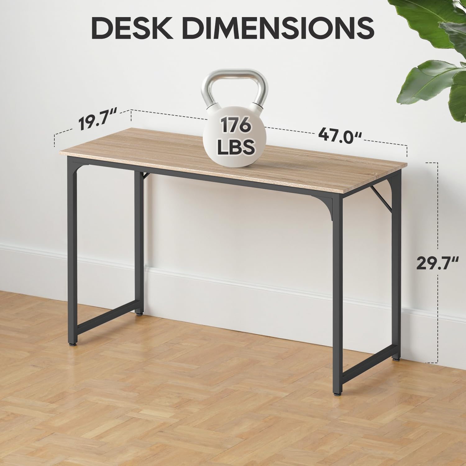 BestOffice Computer Desk,Home Office Desk, Modern Simple Style for Home Office Study Writing (Black, 47 inch)