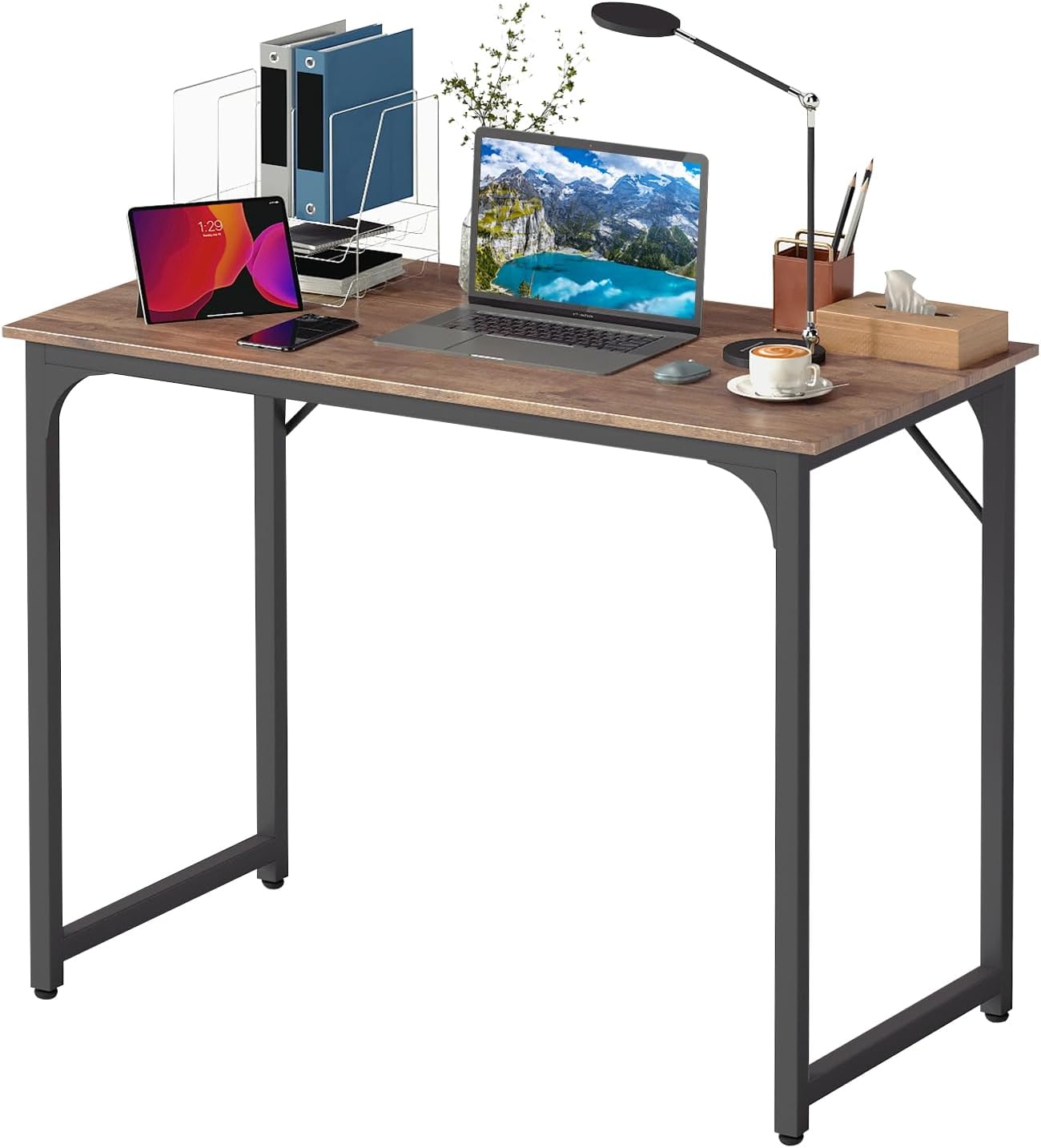 BestOffice Computer Desk,Home Office Desk, Modern Simple Style for Home Office Study Writing (Black, 47 inch)