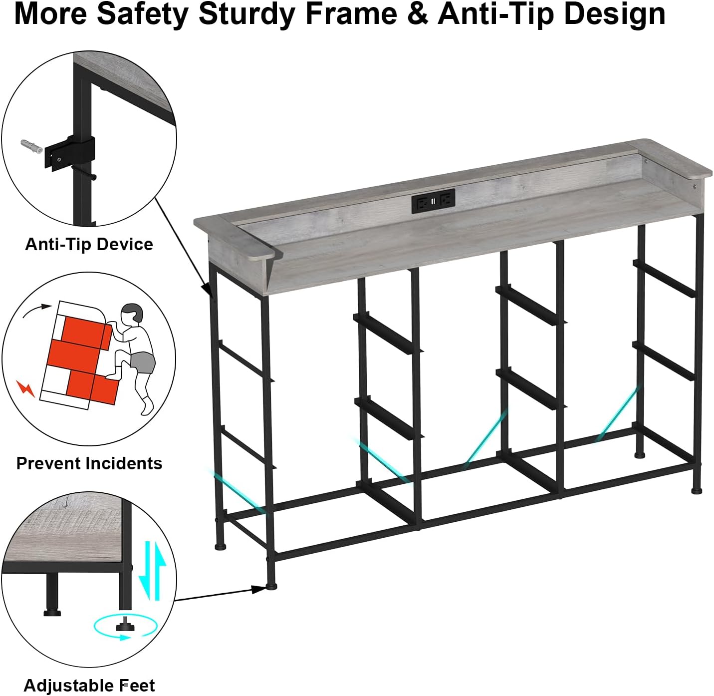 EXOTICA White Dresser with LED Light for Bedroom 9 Drawer Dressers with Charging Station Chests of Drawers for Entryway Closet Living Room Hallway Sturdy Steel Frame Wooden Top Easy Pull Handle