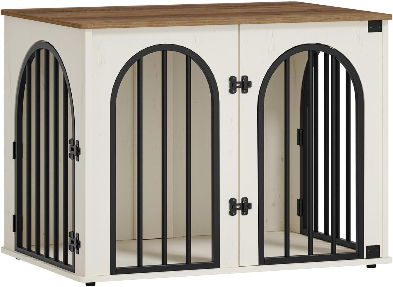 31.5'' Wooden Dog Crate Furniture, Indoor Dog Kennel Dogs Cage for Small/Medium Dogs, Heavy Duty Dog Crates Decorative Pet House End Side Table TV Stand, Rustic Brown DFC85101B