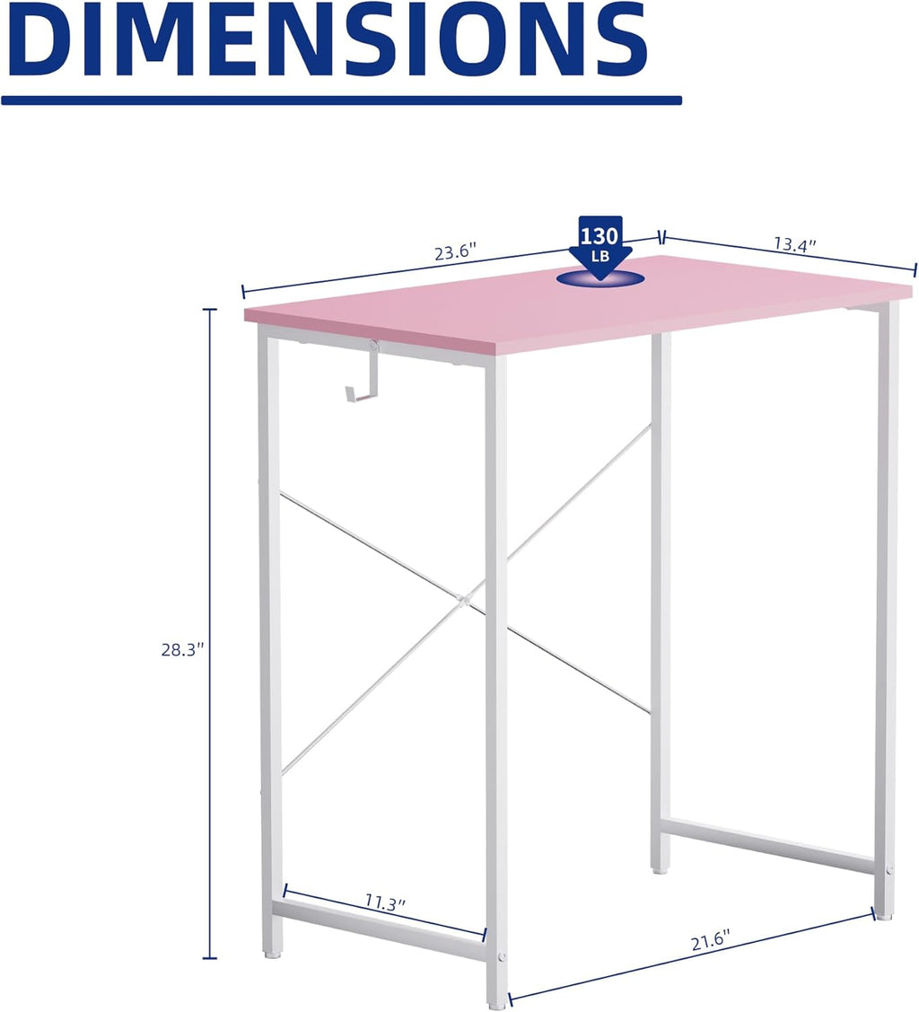 Pamray 32 Inch Computer Desk for Small Spaces with Storage Bag, Home Office Work Desk with Headphone Hook, Small Office Desk Study Writing Table