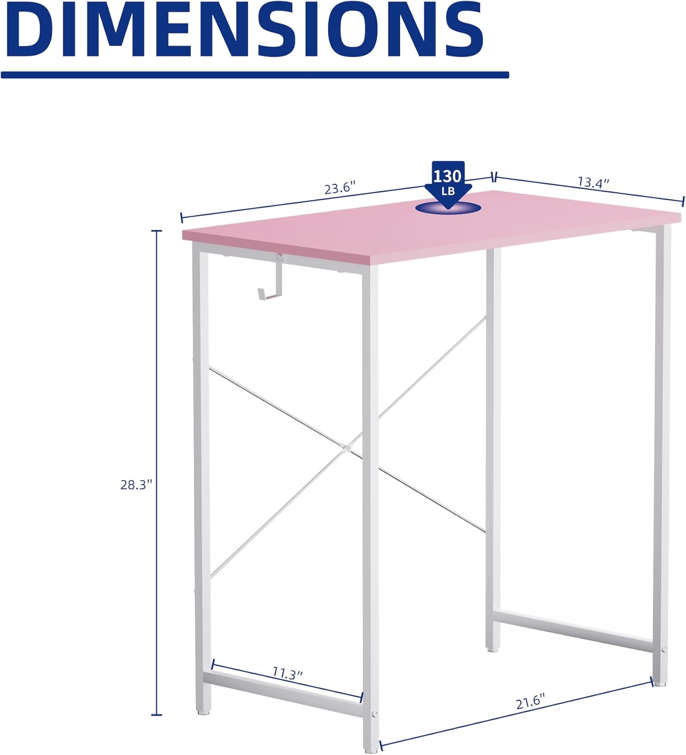Pamray 32 Inch Computer Desk for Small Spaces with Storage Bag, Home Office Work Desk with Headphone Hook, Small Office Desk Study Writing Table