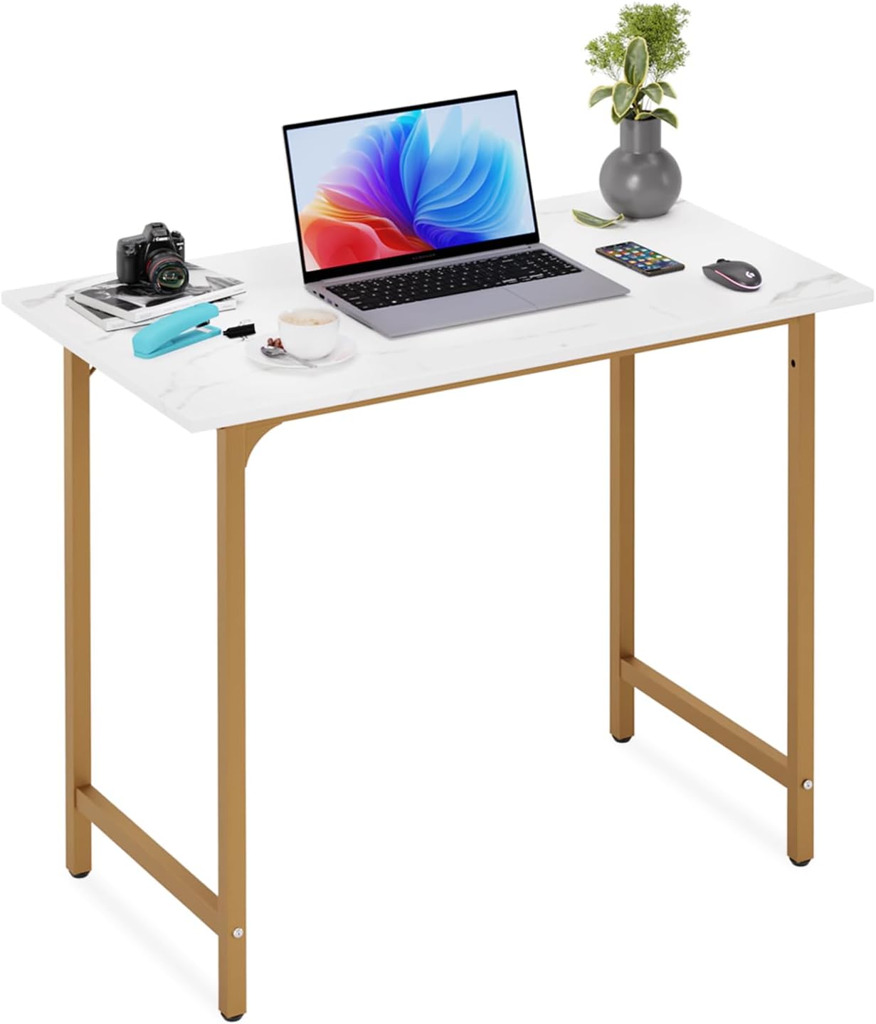 BestOffice Computer Desk,Home Office Desk, Modern Simple Style for Home Office Study Writing (Black, 47 inch)
