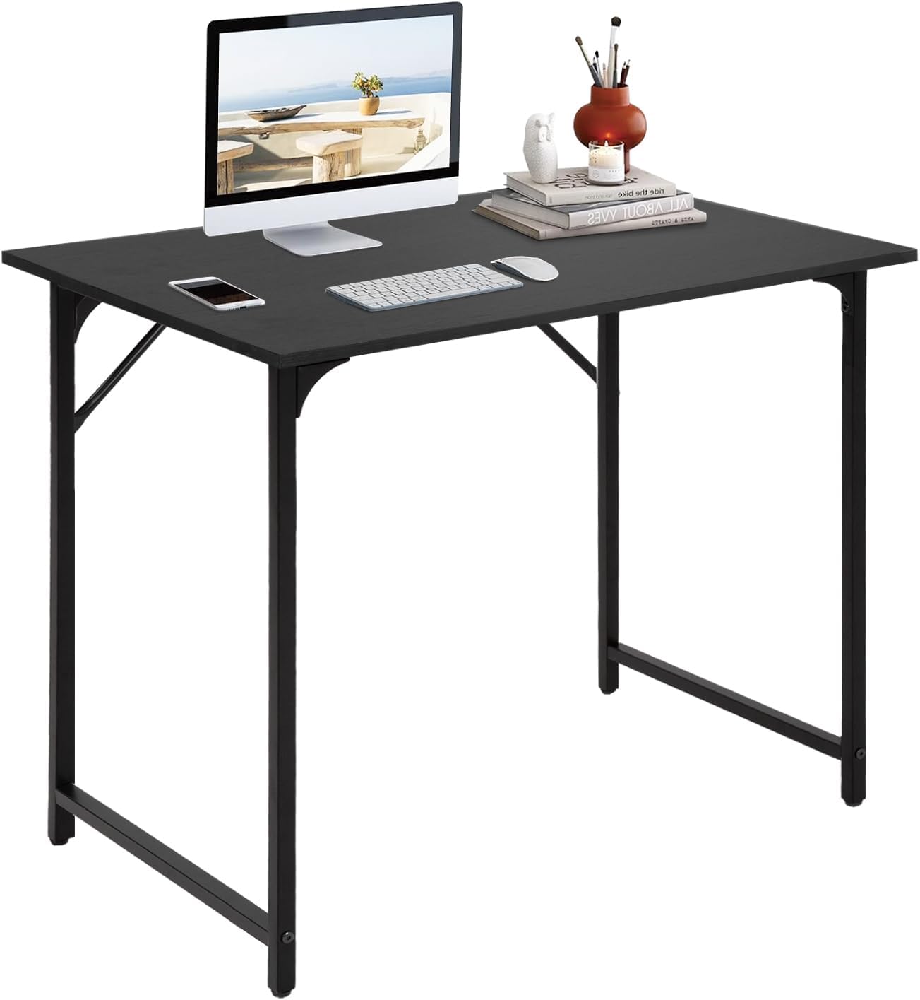BestOffice Computer Desk,Home Office Desk, Modern Simple Style for Home Office Study Writing (Black, 47 inch)