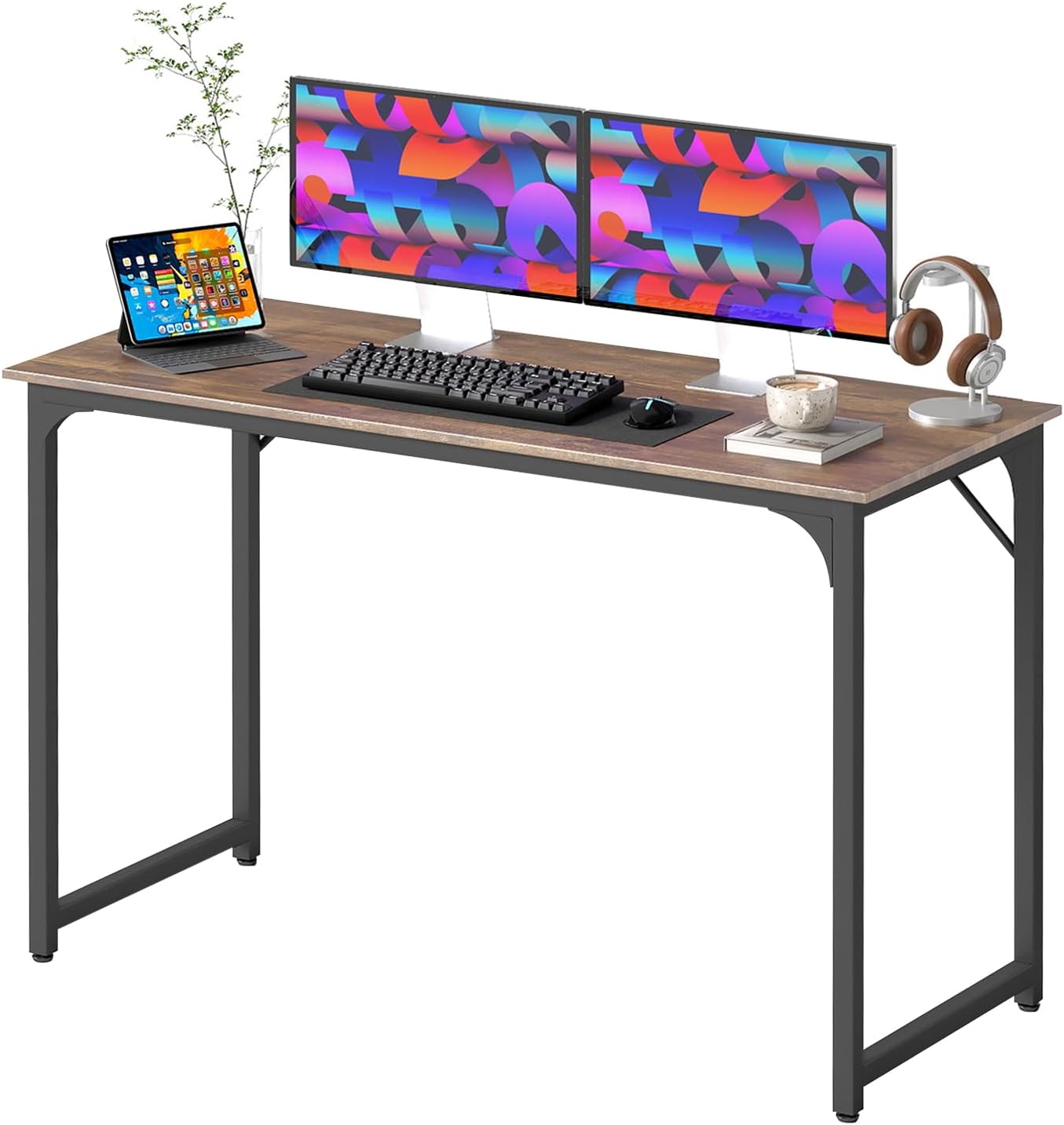 BestOffice Computer Desk,Home Office Desk, Modern Simple Style for Home Office Study Writing (Black, 47 inch)