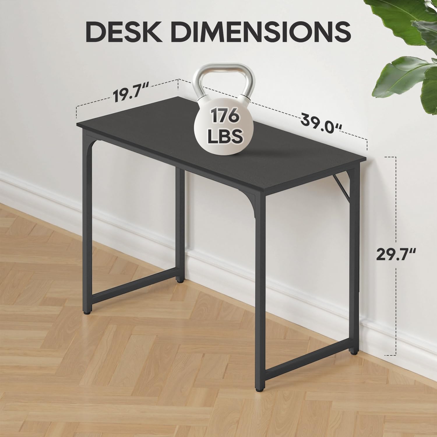 BestOffice Computer Desk,Home Office Desk, Modern Simple Style for Home Office Study Writing (Black, 47 inch)