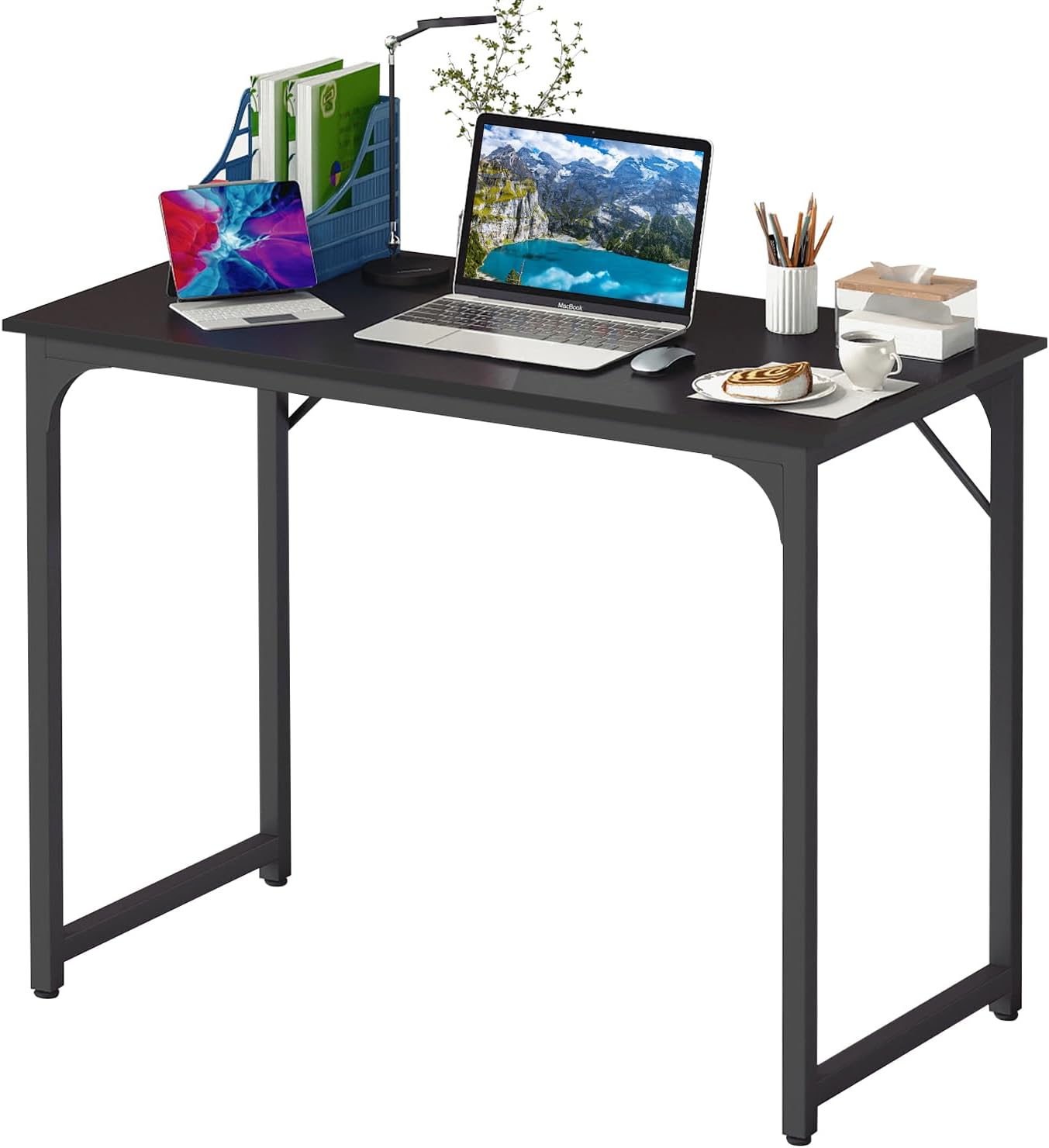 BestOffice Computer Desk,Home Office Desk, Modern Simple Style for Home Office Study Writing (Black, 47 inch)