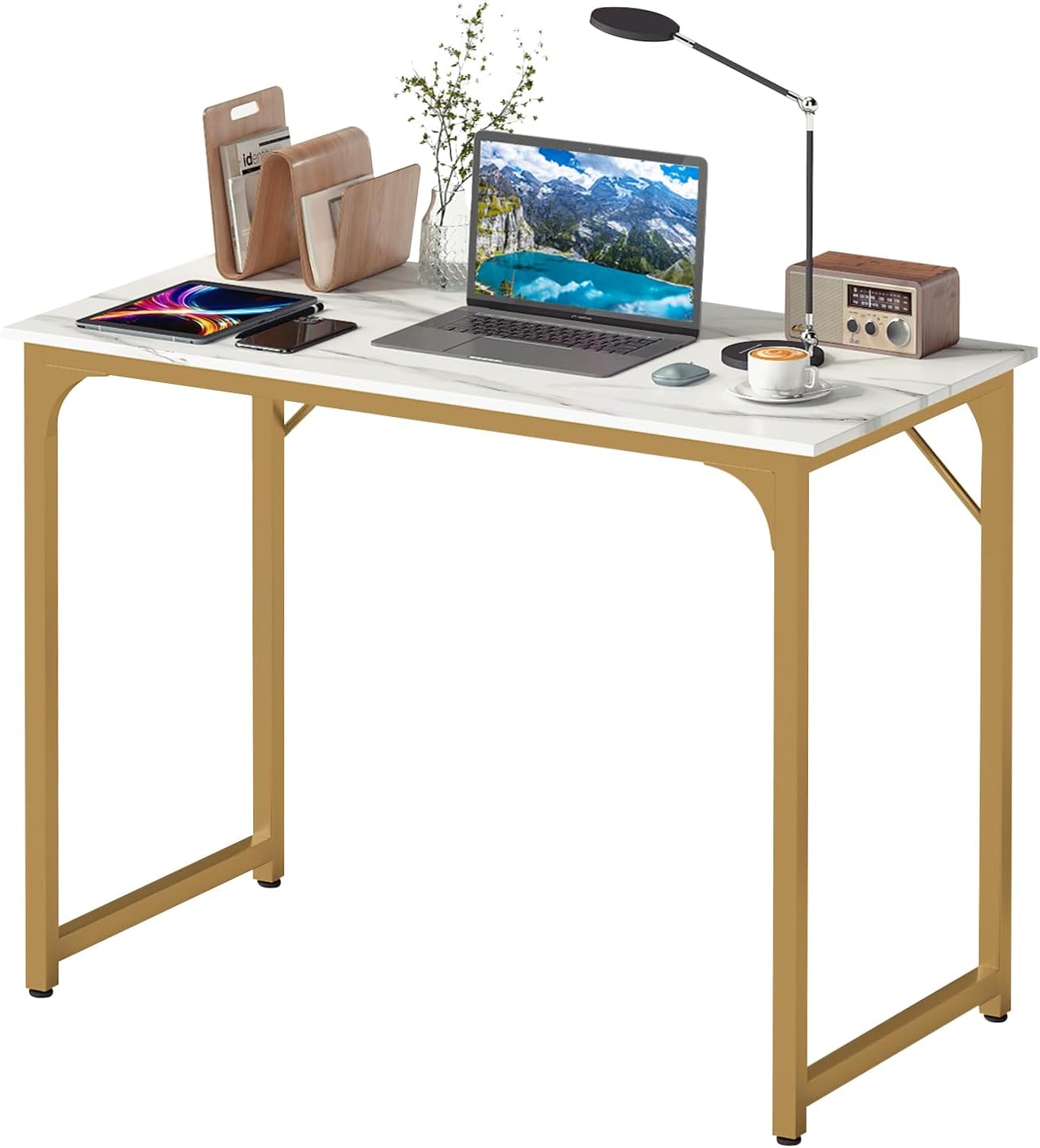 BestOffice Computer Desk,Home Office Desk, Modern Simple Style for Home Office Study Writing (Black, 47 inch)