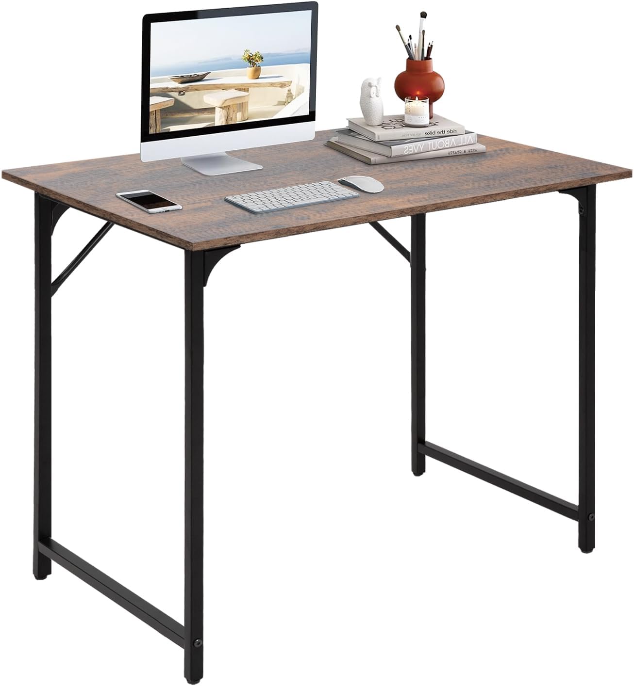 BestOffice Computer Desk,Home Office Desk, Modern Simple Style for Home Office Study Writing (Black, 47 inch)