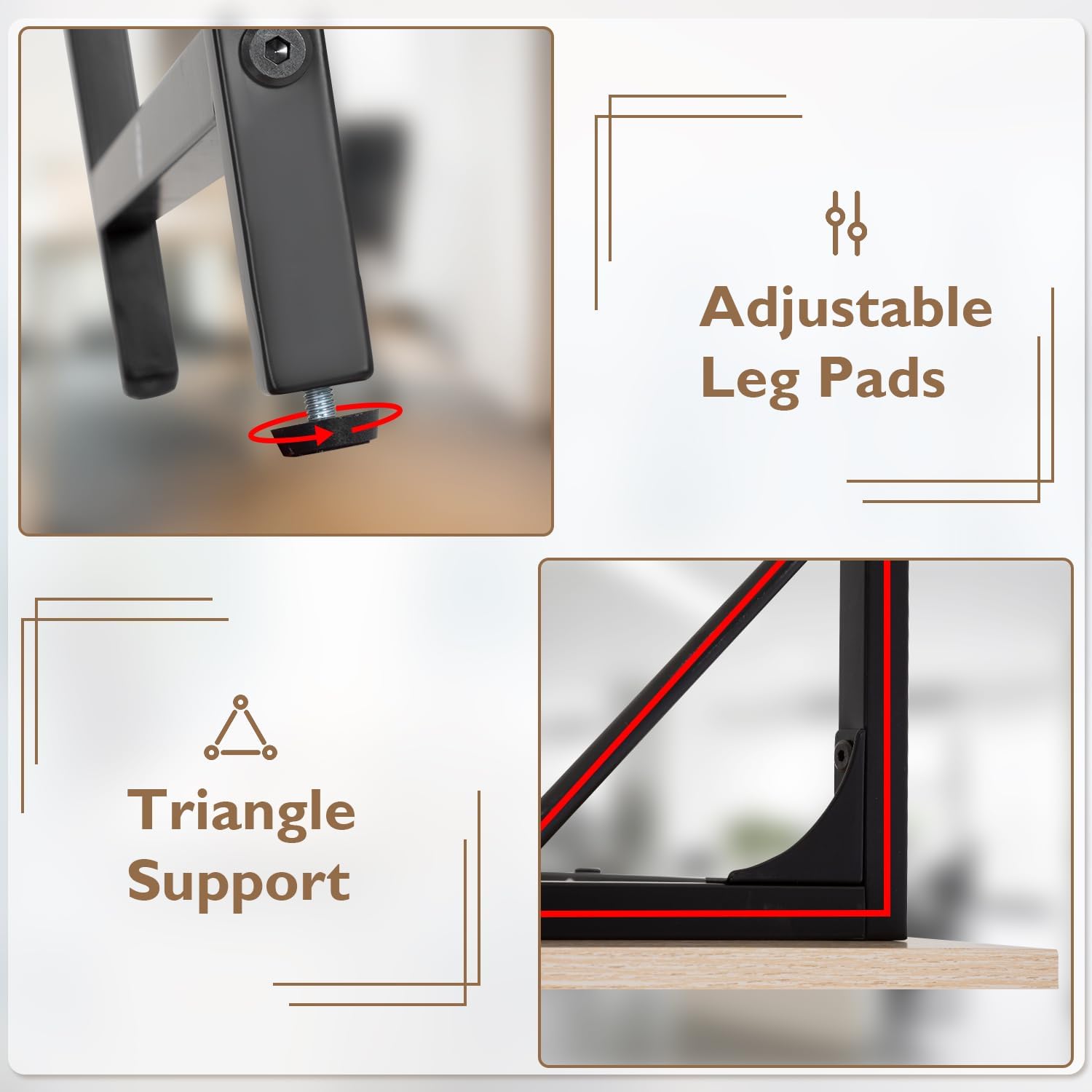 BestOffice Computer Desk,Home Office Desk, Modern Simple Style for Home Office Study Writing (Black, 47 inch)