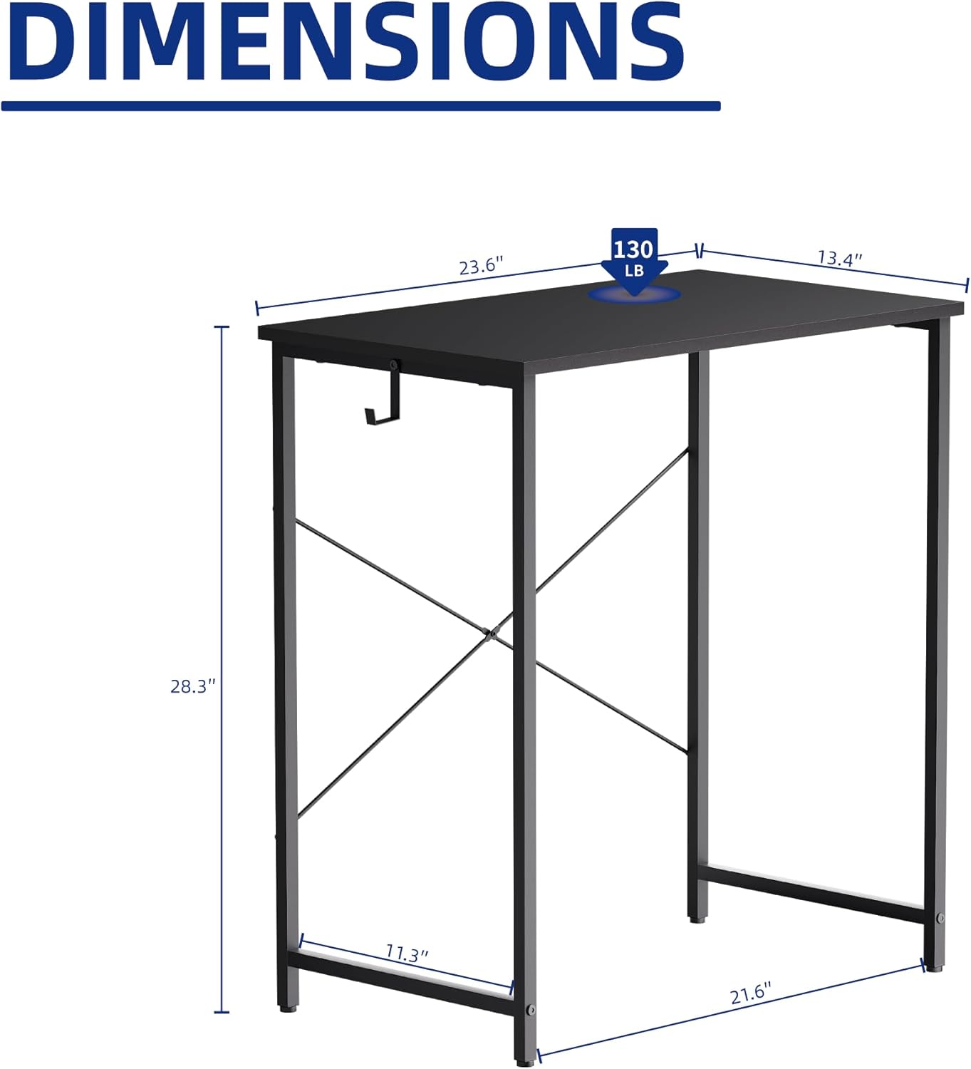 Pamray 32 Inch Computer Desk for Small Spaces with Storage Bag, Home Office Work Desk with Headphone Hook, Small Office Desk Study Writing Table