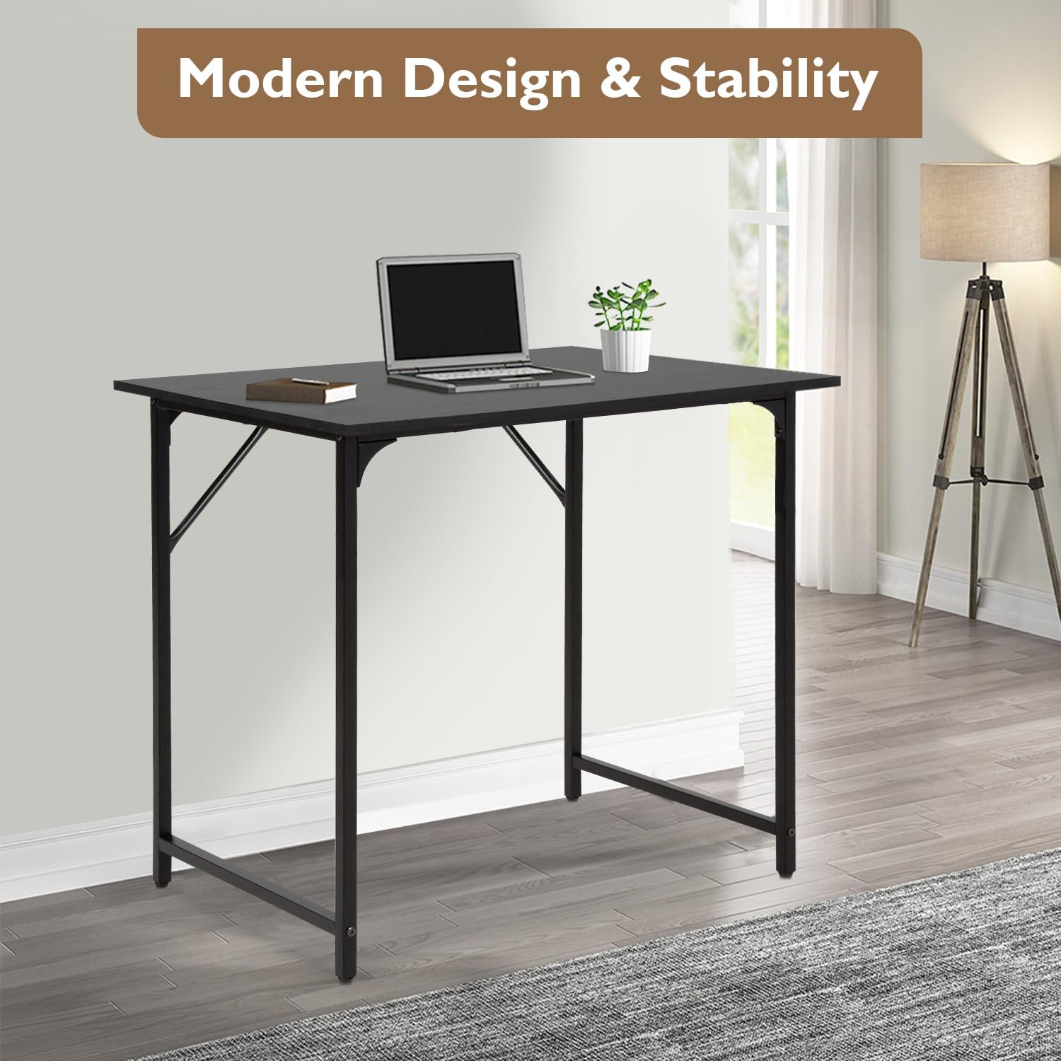 BestOffice Computer Desk,Home Office Desk, Modern Simple Style for Home Office Study Writing (Black, 47 inch)