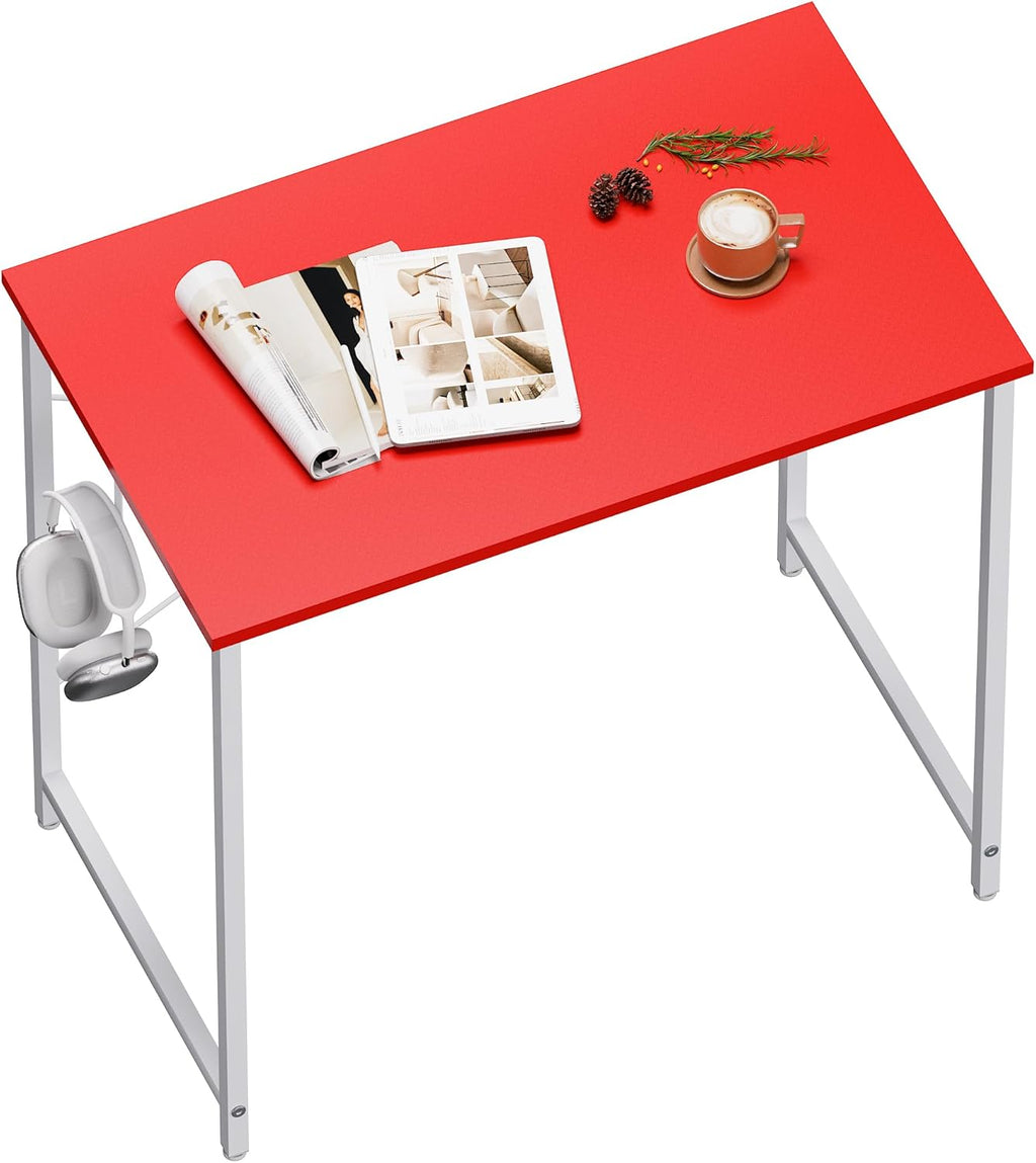 Pamray 32 Inch Computer Desk for Small Spaces with Storage Bag, Home Office Work Desk with Headphone Hook, Small Office Desk Study Writing Table