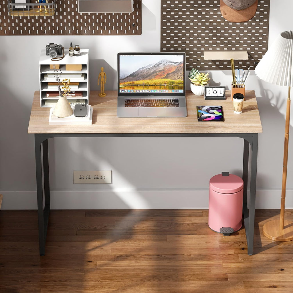 BestOffice Computer Desk,Home Office Desk, Modern Simple Style for Home Office Study Writing (Black, 47 inch)