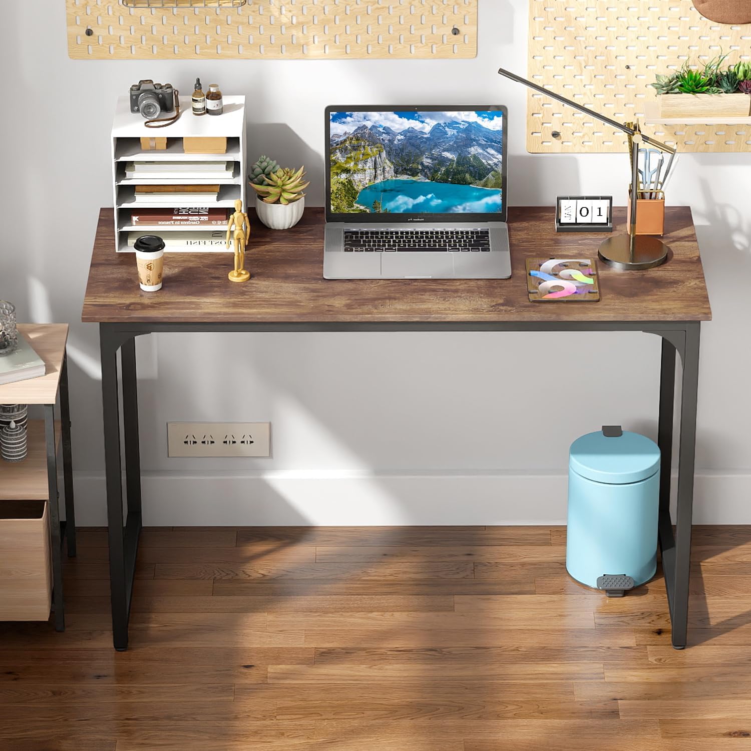 BestOffice Computer Desk,Home Office Desk, Modern Simple Style for Home Office Study Writing (Black, 47 inch)