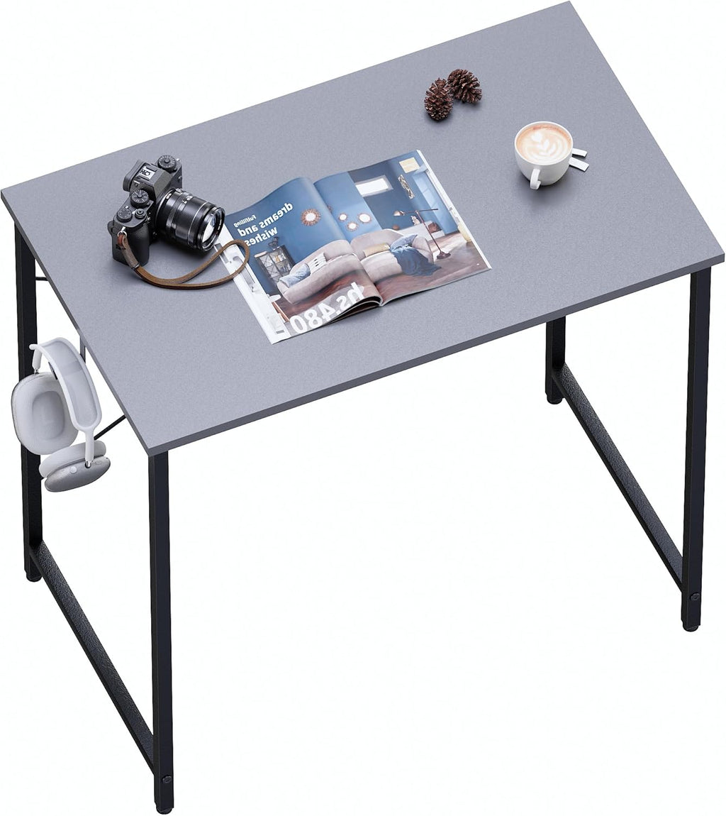 Pamray 32 Inch Computer Desk for Small Spaces with Storage Bag, Home Office Work Desk with Headphone Hook, Small Office Desk Study Writing Table