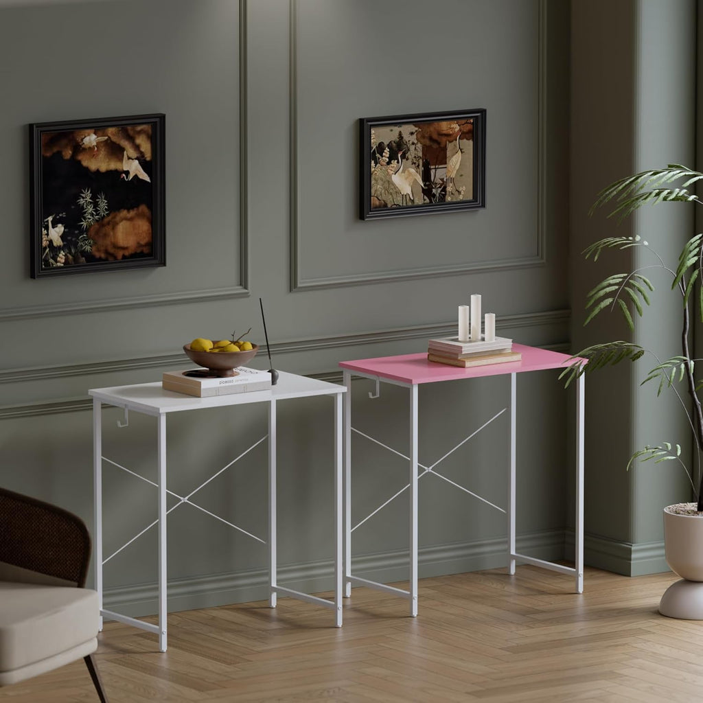 Pamray 32 Inch Computer Desk for Small Spaces with Storage Bag, Home Office Work Desk with Headphone Hook, Small Office Desk Study Writing Table