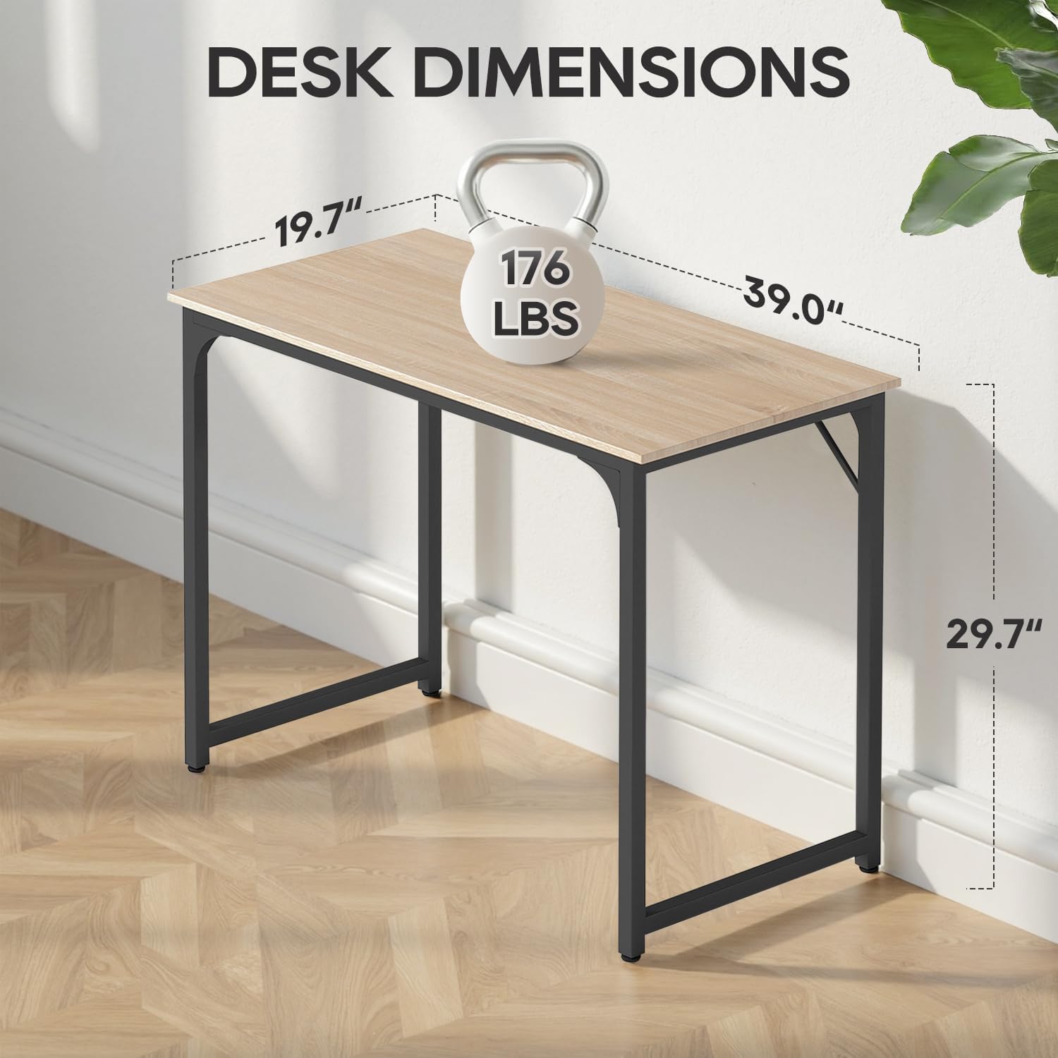 BestOffice Computer Desk,Home Office Desk, Modern Simple Style for Home Office Study Writing (Black, 47 inch)