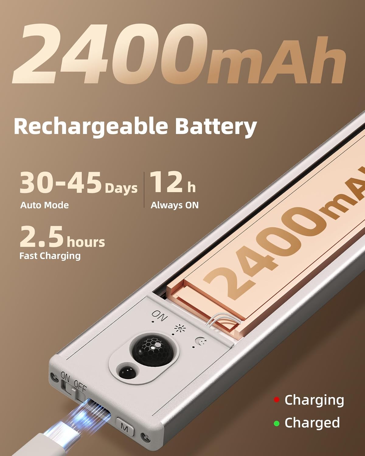 EZVALO 5 Pack Under Cabinet Lighting, Rechargeable Motion Sensor Light, LED Closet Lights Wireless, 5700K Dimmable, Timer, Magnetic, with Remote Control for Kitchen, Closet, Stair