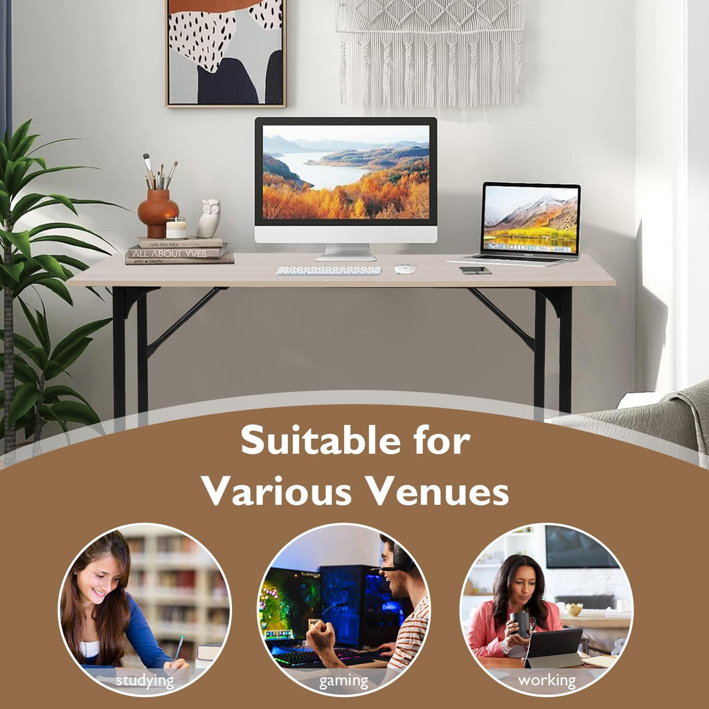 BestOffice Computer Desk,Home Office Desk, Modern Simple Style for Home Office Study Writing (Black, 47 inch)