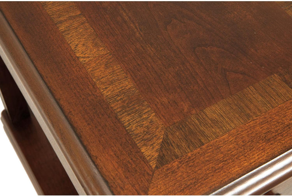 Signature Design by Ashley Breegin Chair Side End Table, 1 Drawer, 1 Fixed Shelf, Veneers, Wood, , 13.13" W x 22.13" D x 23" H, Brown