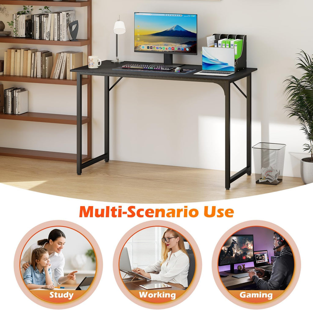 BestOffice Computer Desk,Home Office Desk, Modern Simple Style for Home Office Study Writing (Black, 47 inch)