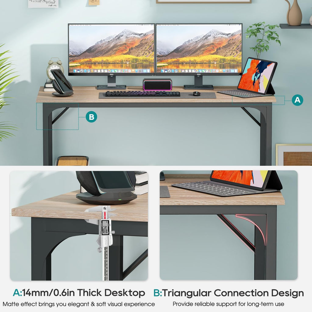 BestOffice Computer Desk,Home Office Desk, Modern Simple Style for Home Office Study Writing (Black, 47 inch)