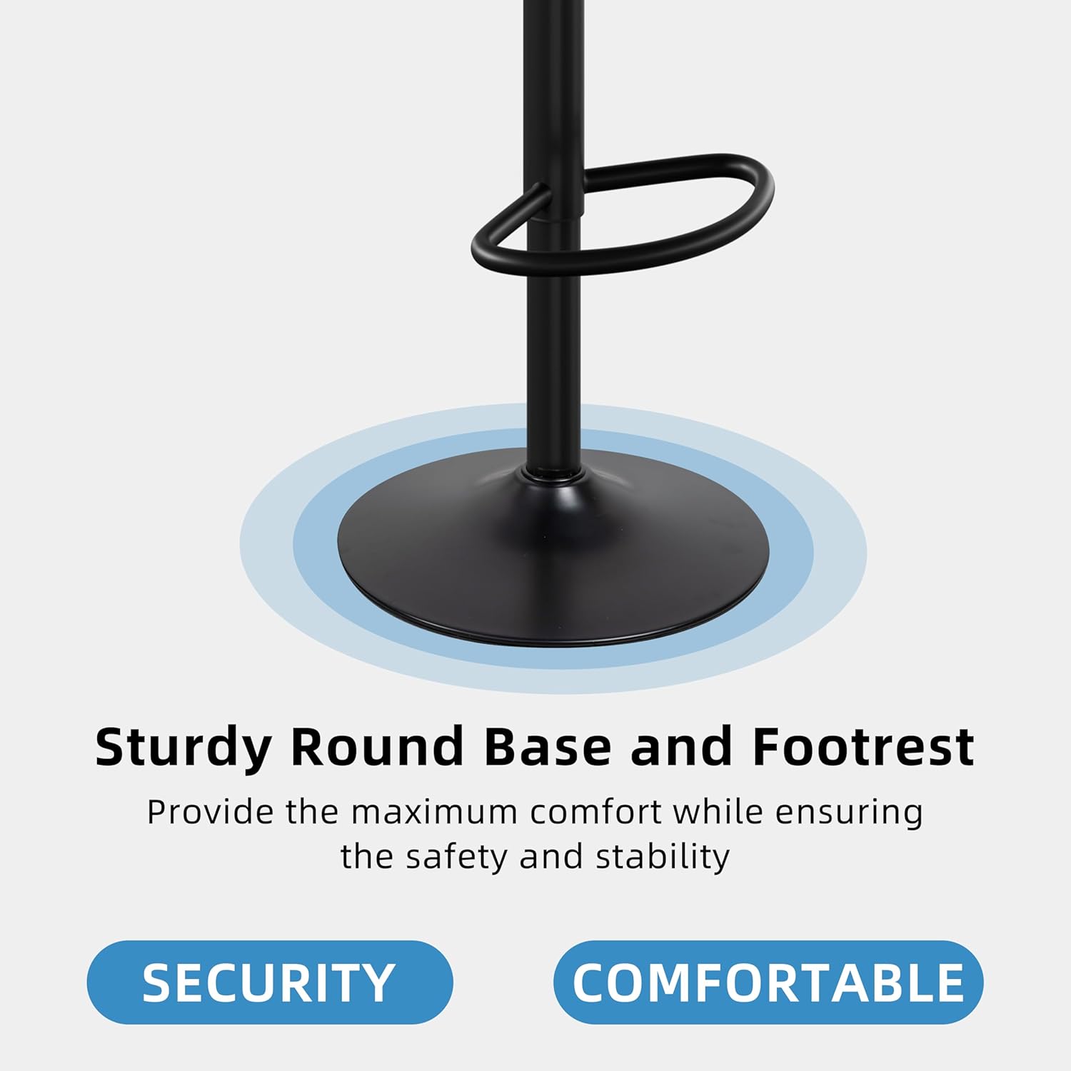 Shintenchi Bar Stools Set of 4 Modern Swivel Bar Chairs, Counter Height Faux Leather Metal Barstools, Upholstered Island Chairs with Back and Footrest, Coffee