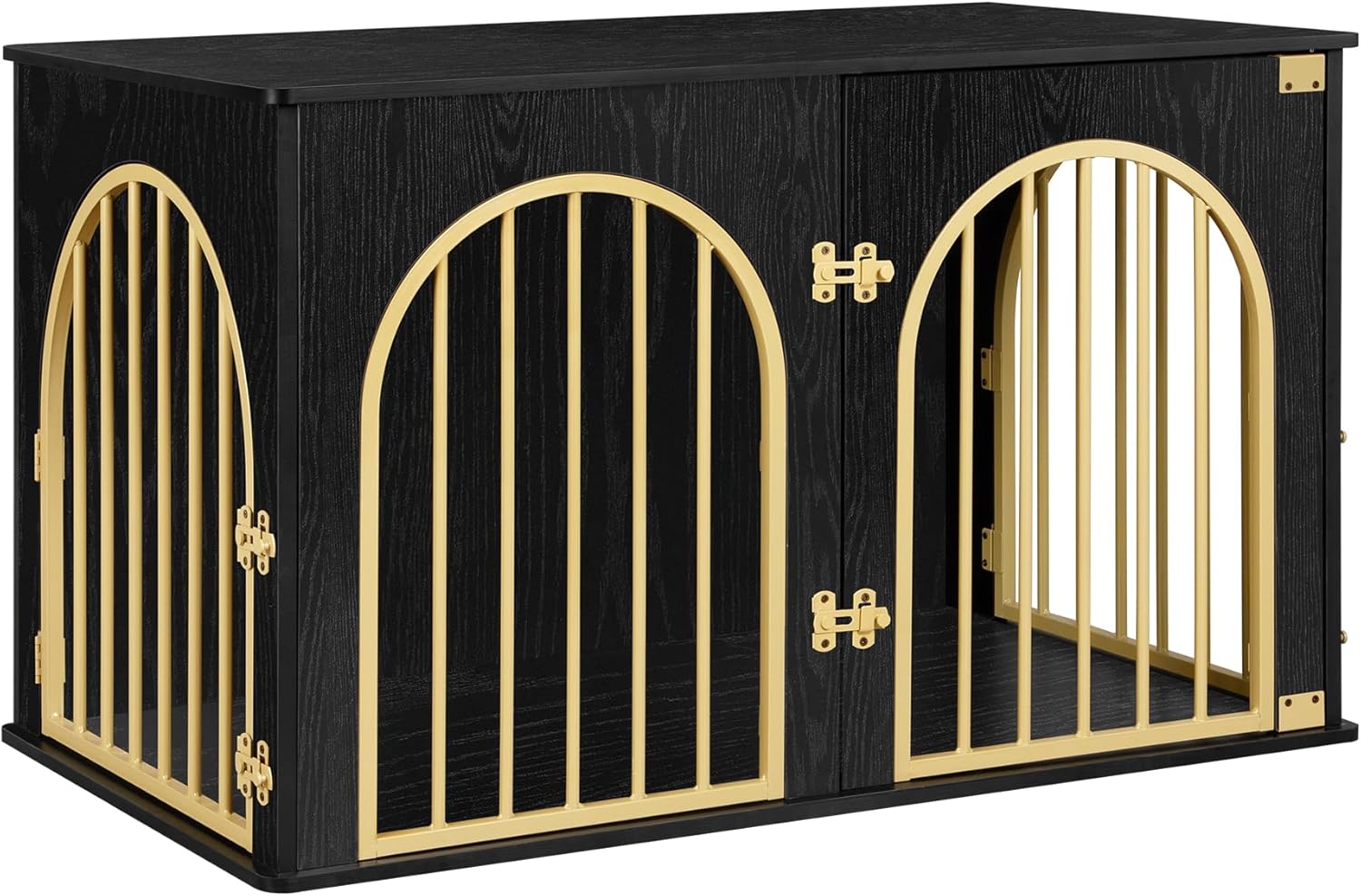 31.5'' Wooden Dog Crate Furniture, Indoor Dog Kennel Dogs Cage for Small/Medium Dogs, Heavy Duty Dog Crates Decorative Pet House End Side Table TV Stand, Rustic Brown DFC85101B