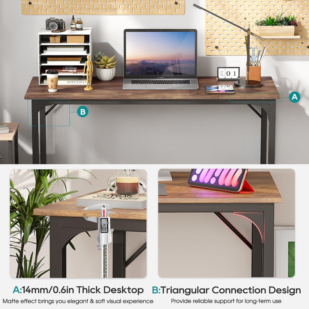 BestOffice Computer Desk,Home Office Desk, Modern Simple Style for Home Office Study Writing (Black, 47 inch)