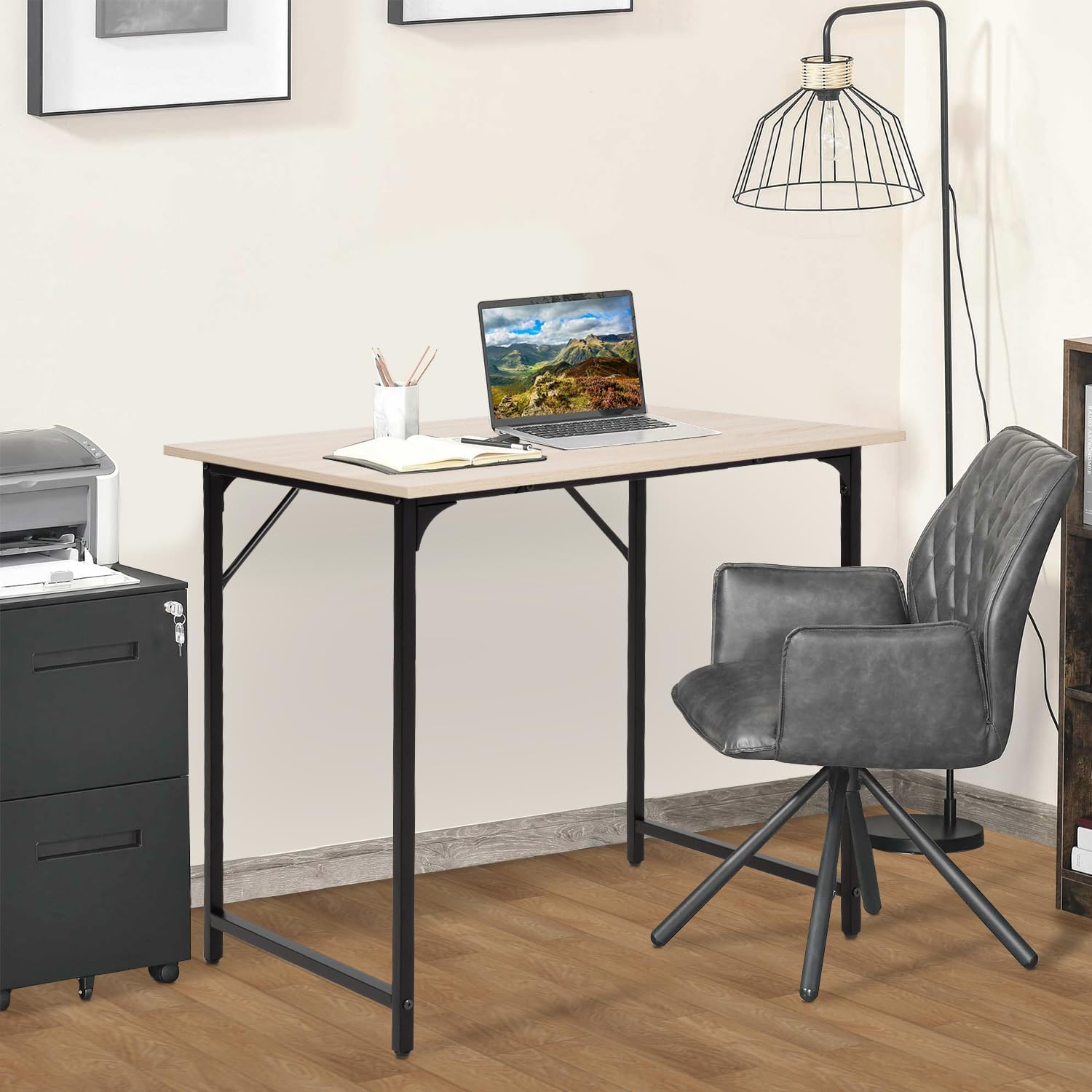 BestOffice Computer Desk,Home Office Desk, Modern Simple Style for Home Office Study Writing (Black, 47 inch)