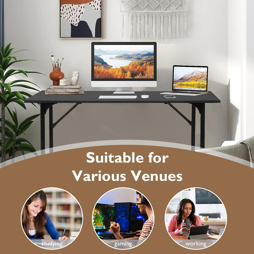 BestOffice Computer Desk,Home Office Desk, Modern Simple Style for Home Office Study Writing (Black, 47 inch)