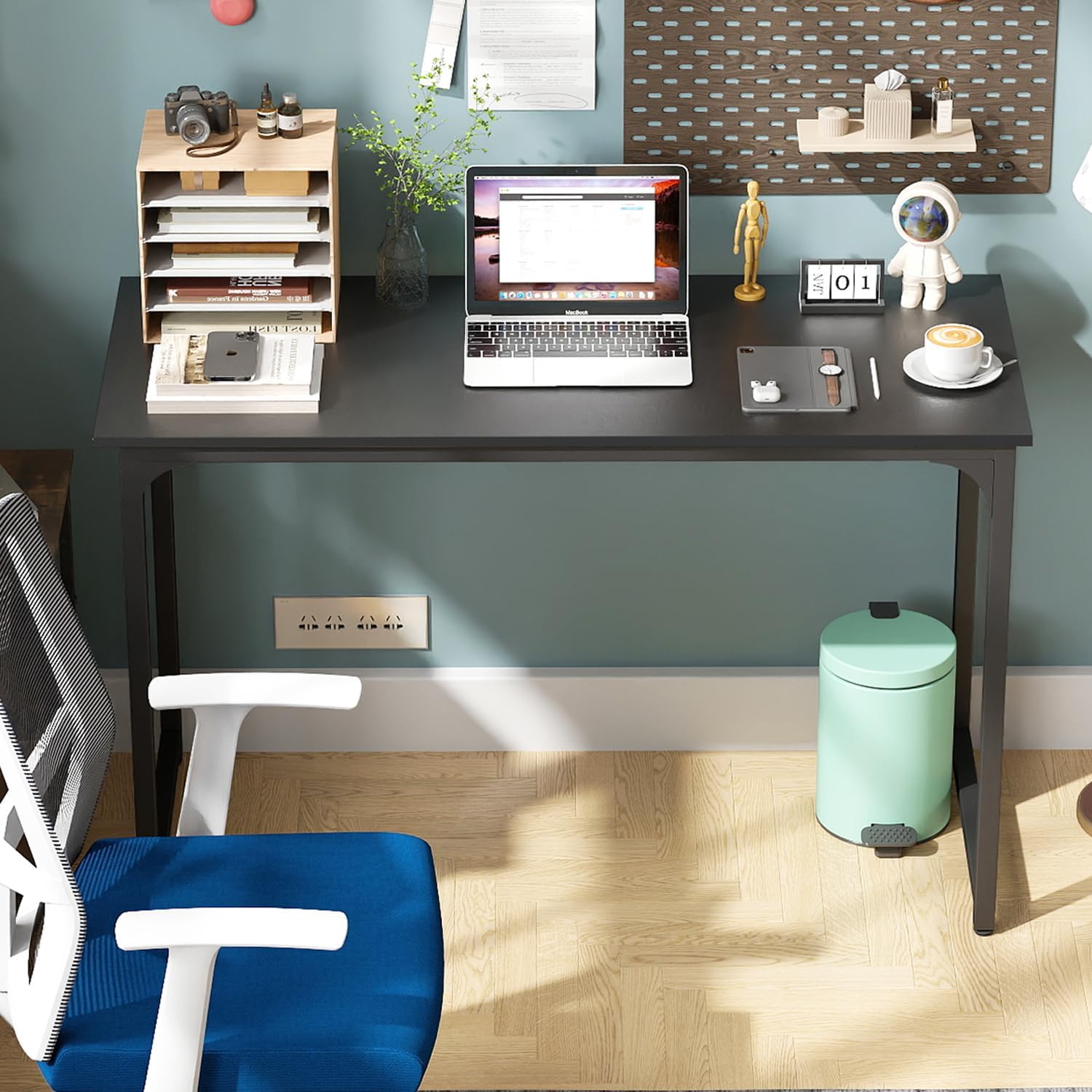 BestOffice Computer Desk,Home Office Desk, Modern Simple Style for Home Office Study Writing (Black, 47 inch)