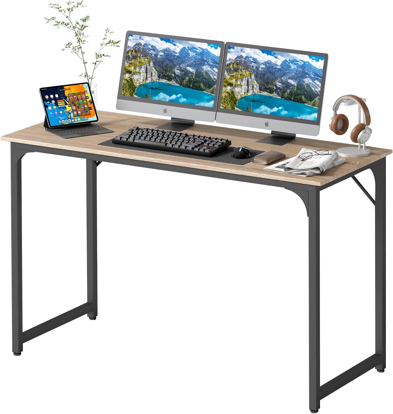 BestOffice Computer Desk,Home Office Desk, Modern Simple Style for Home Office Study Writing (Black, 47 inch)