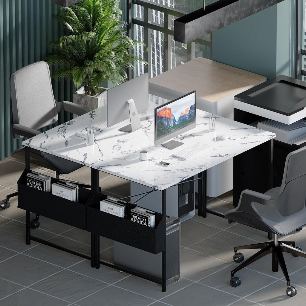 Pamray 32 Inch Computer Desk for Small Spaces with Storage Bag, Home Office Work Desk with Headphone Hook, Small Office Desk Study Writing Table