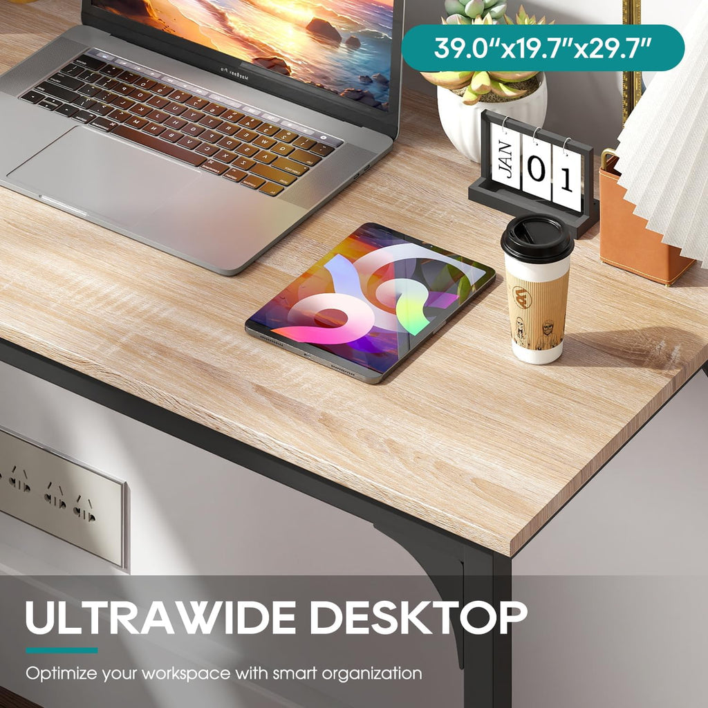 BestOffice Computer Desk,Home Office Desk, Modern Simple Style for Home Office Study Writing (Black, 47 inch)