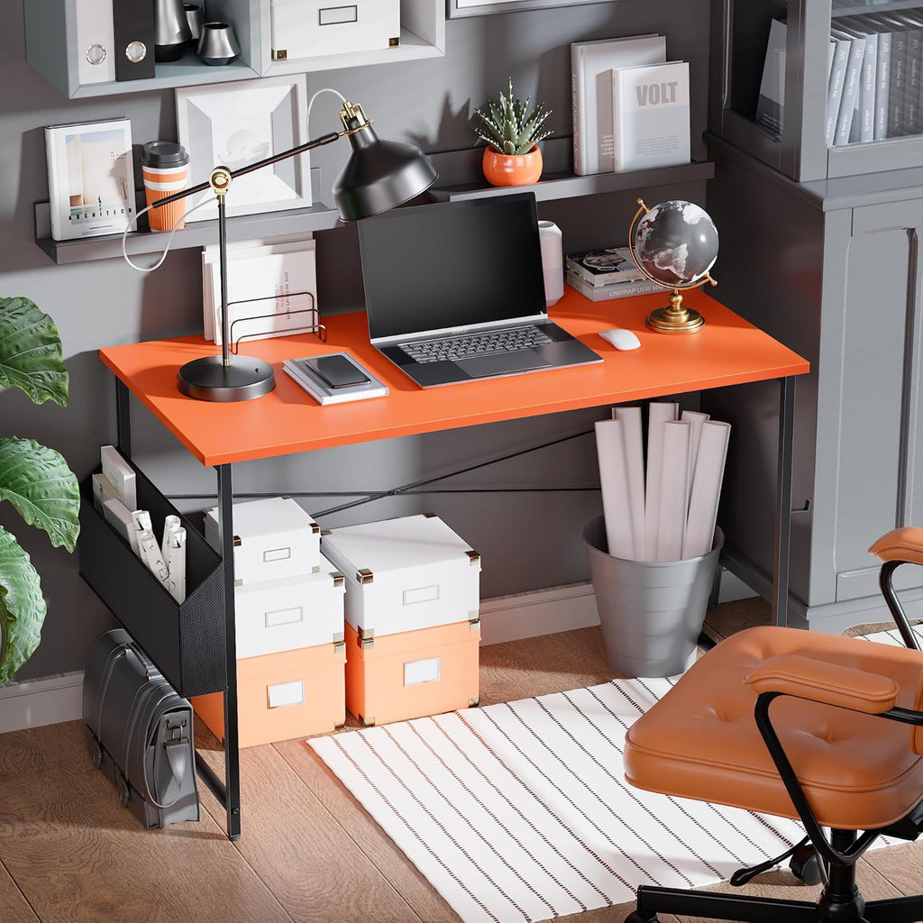 Pamray 32 Inch Computer Desk for Small Spaces with Storage Bag, Home Office Work Desk with Headphone Hook, Small Office Desk Study Writing Table