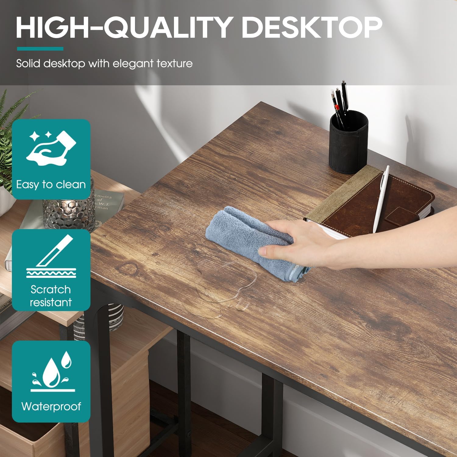 BestOffice Computer Desk,Home Office Desk, Modern Simple Style for Home Office Study Writing (Black, 47 inch)