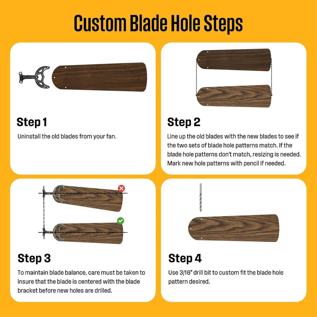 Westinghouse Lighting 20.5-Inch Replacement Fan Blades for 52-Inch Ceiling Fans