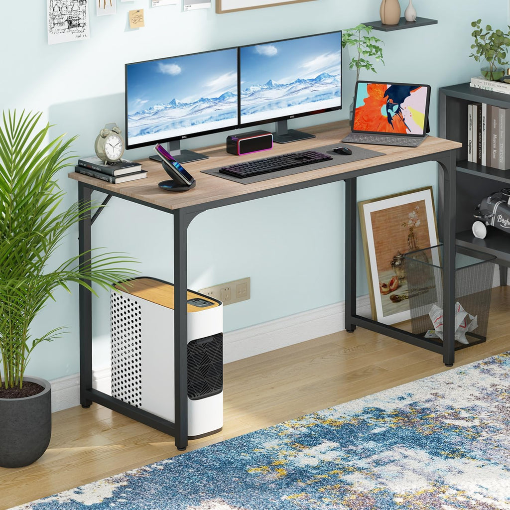 BestOffice Computer Desk,Home Office Desk, Modern Simple Style for Home Office Study Writing (Black, 47 inch)