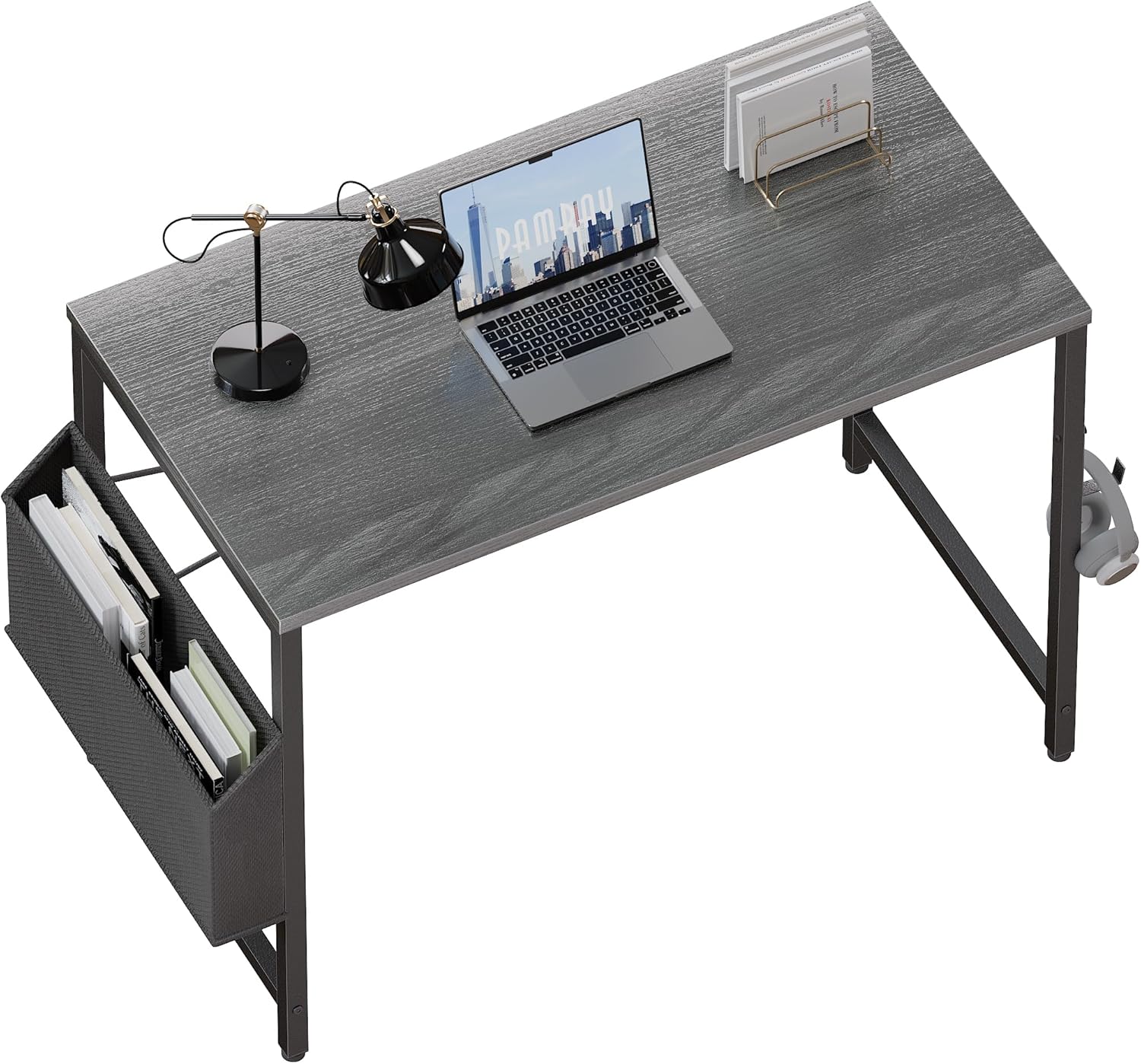 Pamray 32 Inch Computer Desk for Small Spaces with Storage Bag, Home Office Work Desk with Headphone Hook, Small Office Desk Study Writing Table