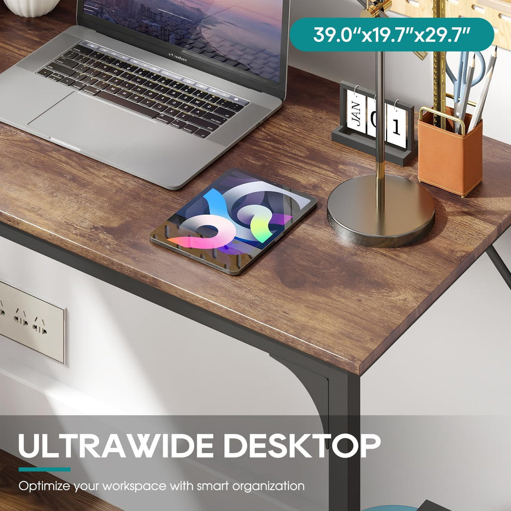 BestOffice Computer Desk,Home Office Desk, Modern Simple Style for Home Office Study Writing (Black, 47 inch)