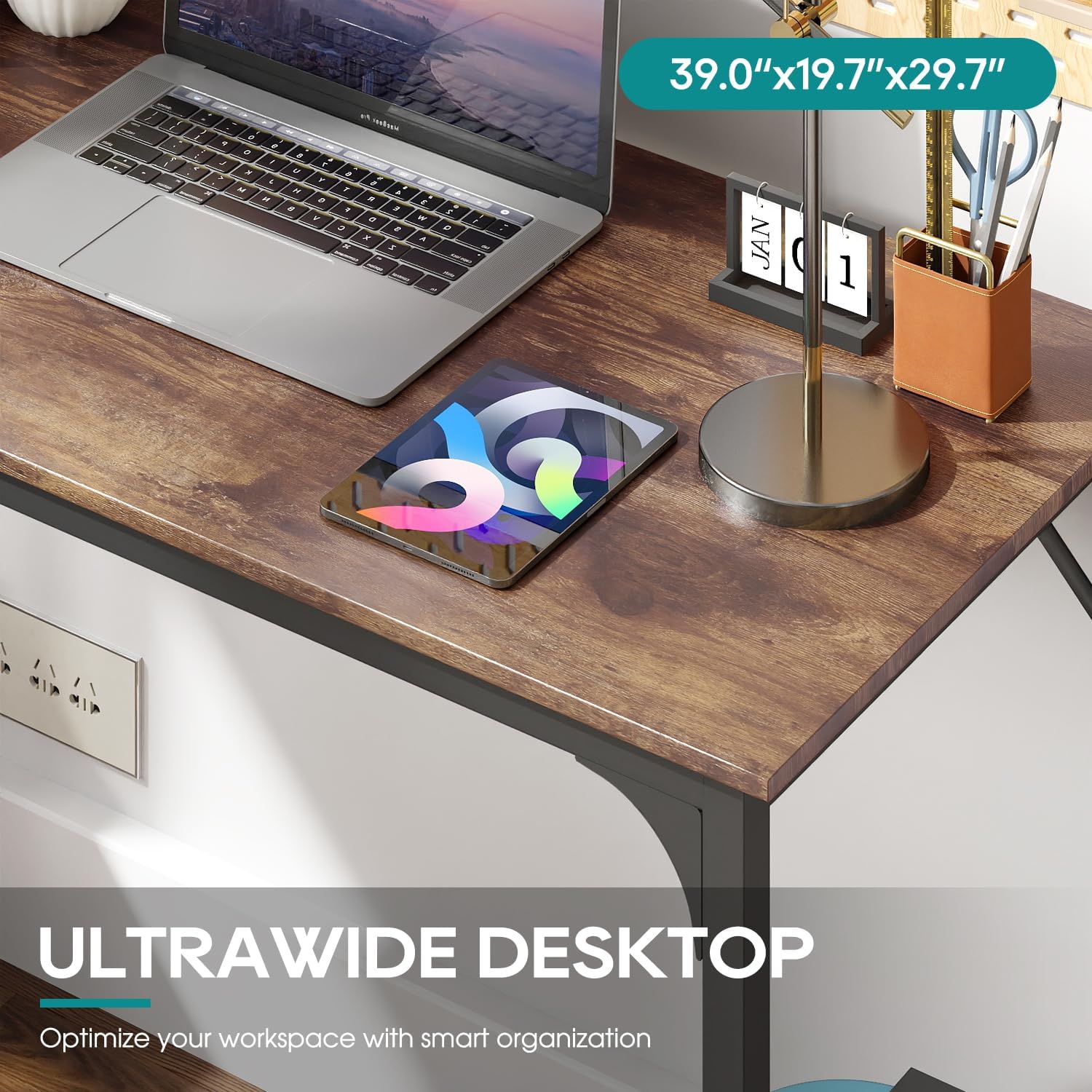 BestOffice Computer Desk,Home Office Desk, Modern Simple Style for Home Office Study Writing (Black, 47 inch)