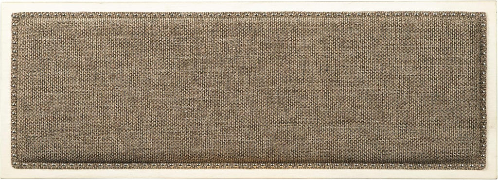 Signature Design by Ashley Bolanburg Casual French Country Upholstered Dining Room Bench with Nailhead Trim, Heavy Woven Fabric, Wood, Antique White & Tan